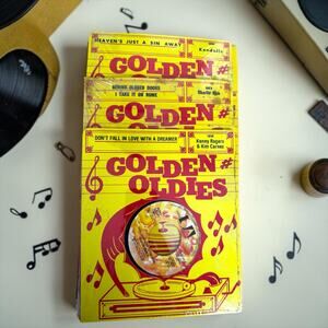 Vintage Golden Oldies 45 RPM Record Carry Case w/ Shrink Wrapped Vinyl Singles